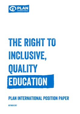 Position Paper the Right to Inclusive, Quality Education