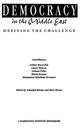DEMOCRACY in DEFINING the CHALLENGE