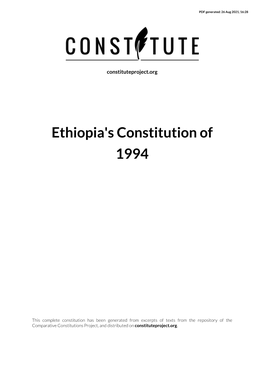 Ethiopia's Constitution of 1994