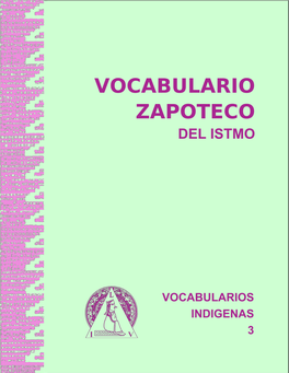 Vocabulario Zapoteco Del Istmo