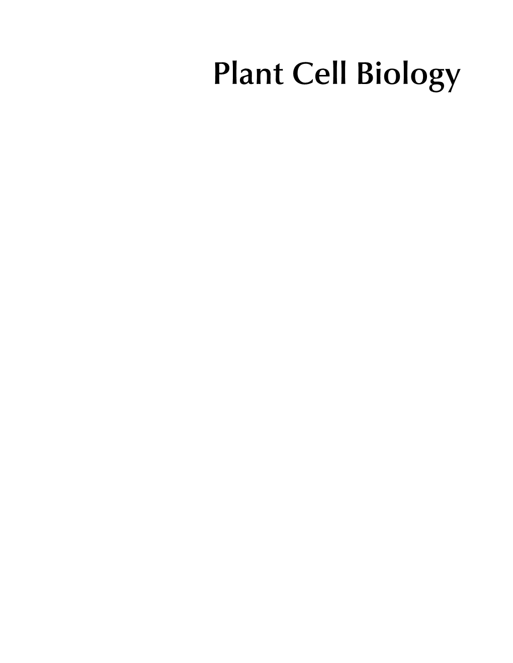 Plant Cell Biology