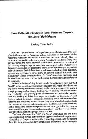 Cross-Cultural Hybridity in James Fenimore Cooper's the Last of the Mohicans