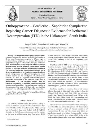 Cordierite ± Sapphirine Symplectite Replacing Garnet: Diagnostic Evidence for Isothermal Decompression (ITD) in the Usilampatti, South India