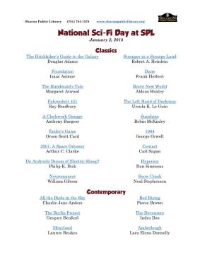 National Sci-Fi Day at SPL January 2, 2018
