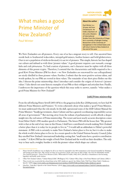 What Makes a Good Prime Minister of New Zealand? | 1 Mcguinness Institute Nation Voices Essay Competition