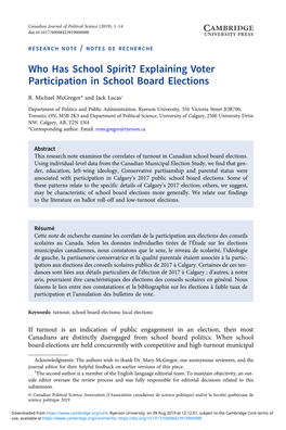 Explaining Voter Participation in School Board Elections