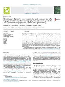 Identification of Phenolic Compounds in Myricaria Bracteata Leaves By