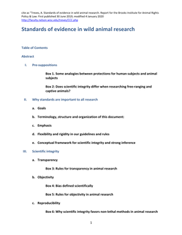 Standards of Evidence in Wild Animal Research