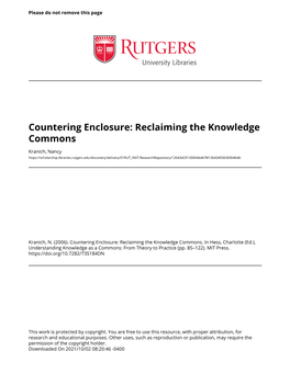 Reclaiming the Knowledge Commons