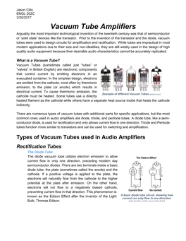 Vacuum Tube Amplifiers
