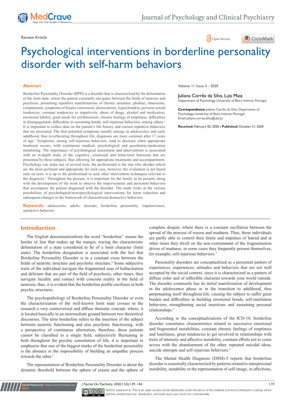 Psychological Interventions in Borderline Personality Disorder with Self-Harm Behaviors