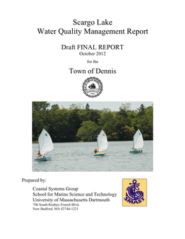 Scargo Lake Water Quality Management Report Draft Final Report October 2012