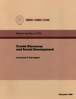 Creole Discourse and Social Development
