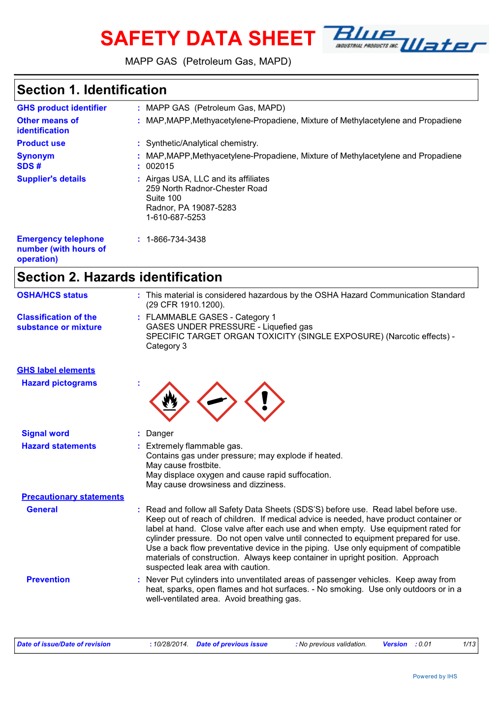 MAPP Gas MSDS Safety Data Sheet DocsLib   Mapp Gas Msds Safety Data Sheet 