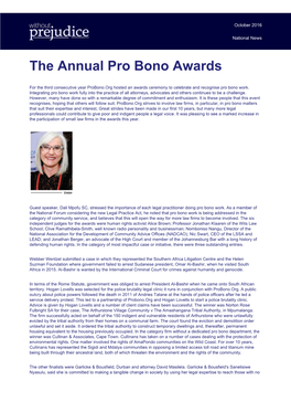 The Annual Pro Bono Awards