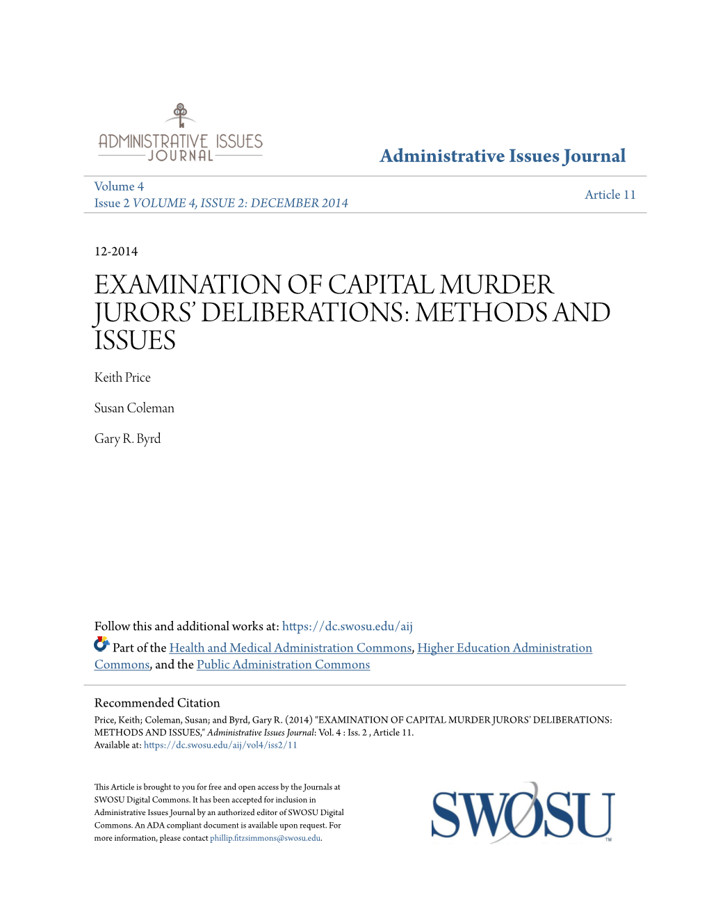Examination of Capital Murder Jurors' Deliberations