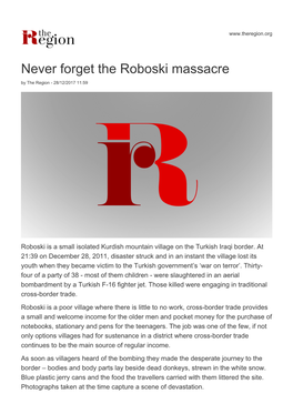 Never Forget the Roboski Massacre by the Region - 28/12/2017 11:59