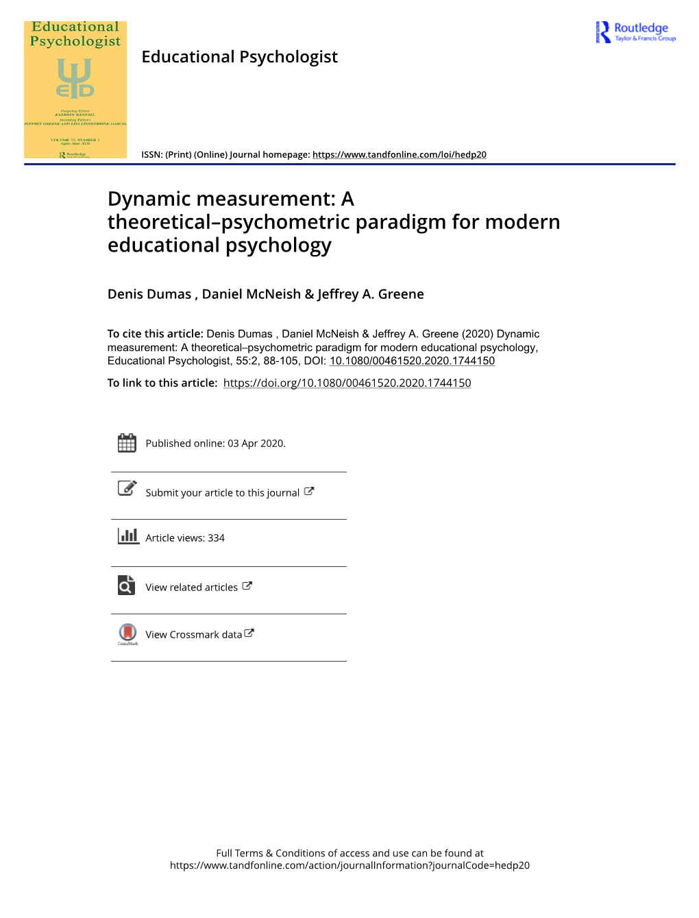 Dynamic Measurement: a Theoretical–Psychometric Paradigm for Modern Educational Psychology