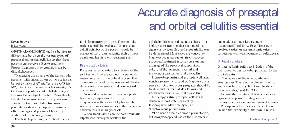 Accurate Diagnosis Of Preseptal And Orbital Cellulitis Essential Docslib