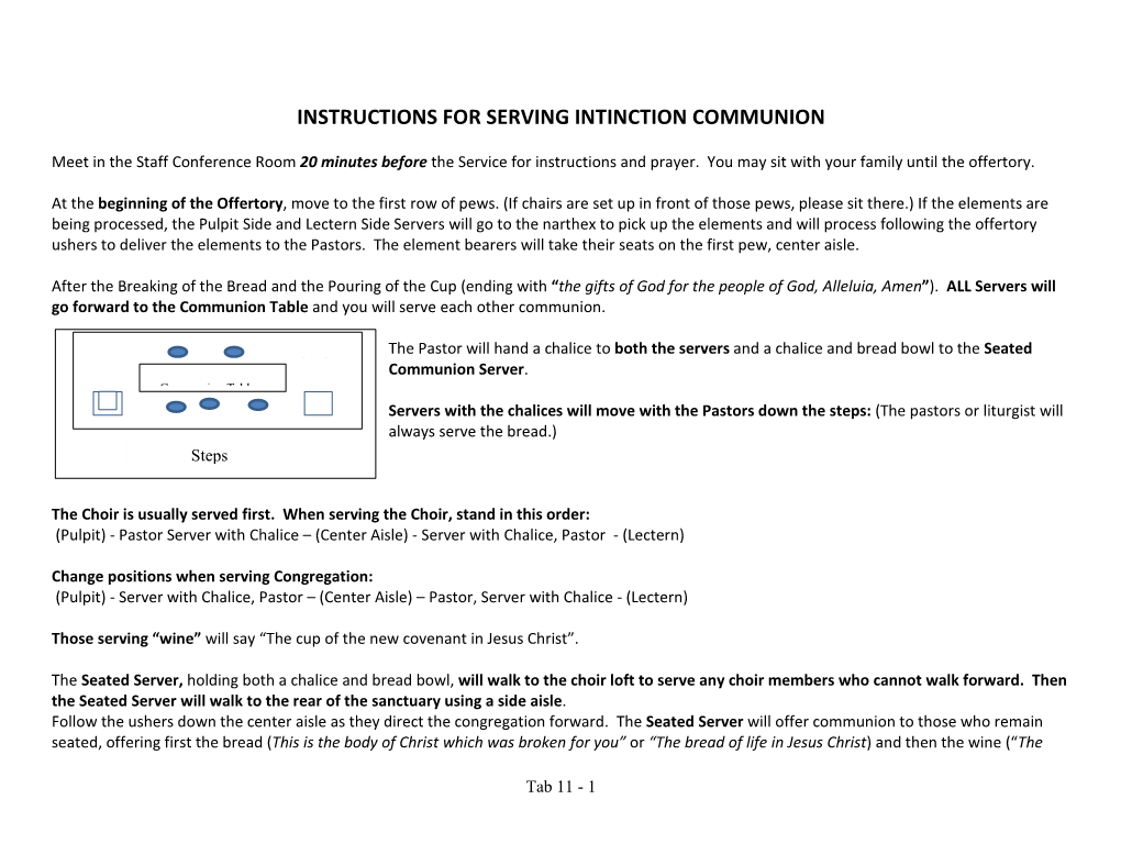 Instructions for Serving Intinction Communion