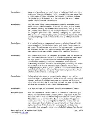 Transcript by Rev.Com Page 1 of 21