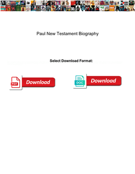 Paul New Testament Biography