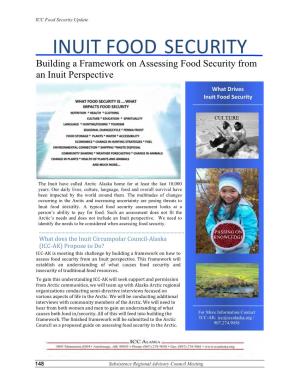 INUIT FOOD SECURITY Building a Framework on Assessing Food Security from an Inuit Perspective What Drives Inuit Food Security