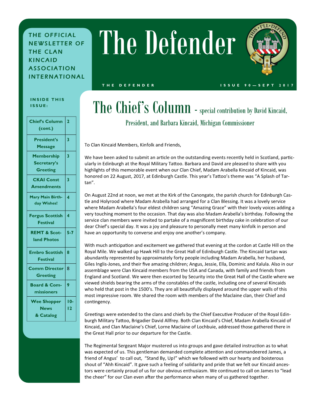 The Chief's Column