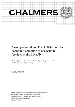 Development of and Possibilities for the Economic Valuation of Ecosystem Services in the Göta Älv