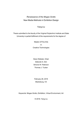 Renaissance of the Mogao Grotto New Media Methods in Exhibition Design