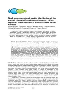 Stock Assessment and Spatial Distribution of the Smooth Clam