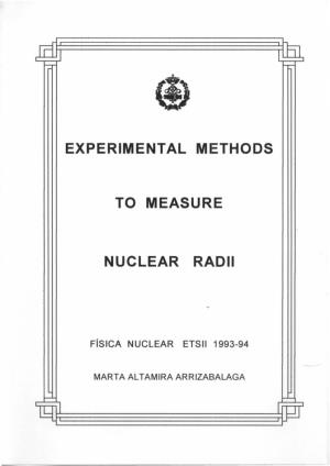 Experimental Methods to Measure Nuclear RADII