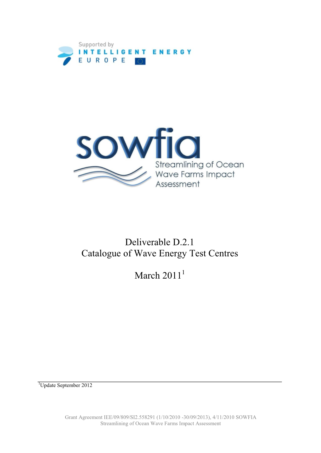 WP2 Catalogue of Wave Energy Test Centres