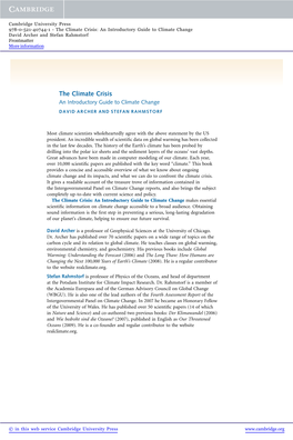 The Climate Crisis: an Introductory Guide to Climate Change David Archer and Stefan Rahmstorf Frontmatter More Information