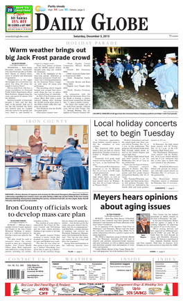Local Holiday Concerts Set to Begin Tuesday As Christmas Approaches, Hurley’S Elementary and Mid- Concert at 10 A.M
