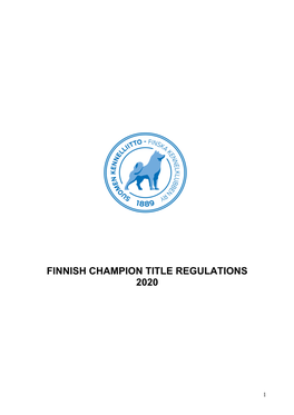 Finnish Champion Title Regulations 2020