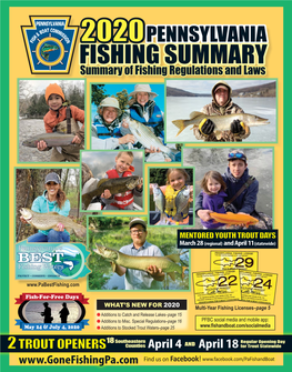 PENNSYLVANIA FISHING SUMMARY Summary of Fishing Regulations and Laws