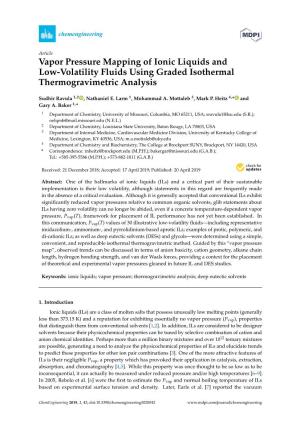 Vapor Pressure Mapping of Ionic Liquids and Low-Volatility Fluids Using Graded Isothermal Thermogravimetric Analysis