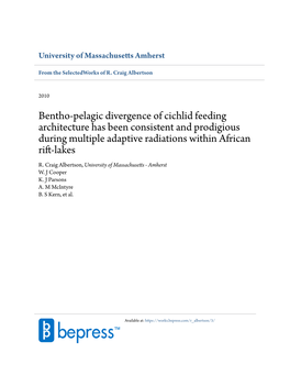 Bentho-Pelagic Divergence of Cichlid Feeding Architecture Has Been Consistent and Prodigious During Multiple Adaptive Radiations Within African Rift-Lakes R