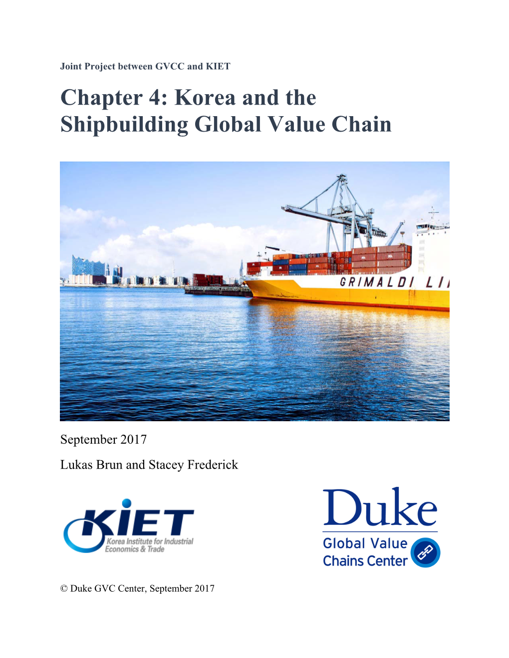 Chapter 4: Korea and the Shipbuilding Global Value Chain