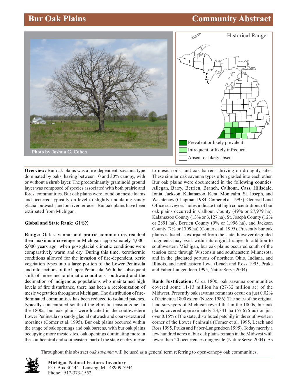 Bur Oak Plains Communitybur Oak Abstract Plains, Page 1