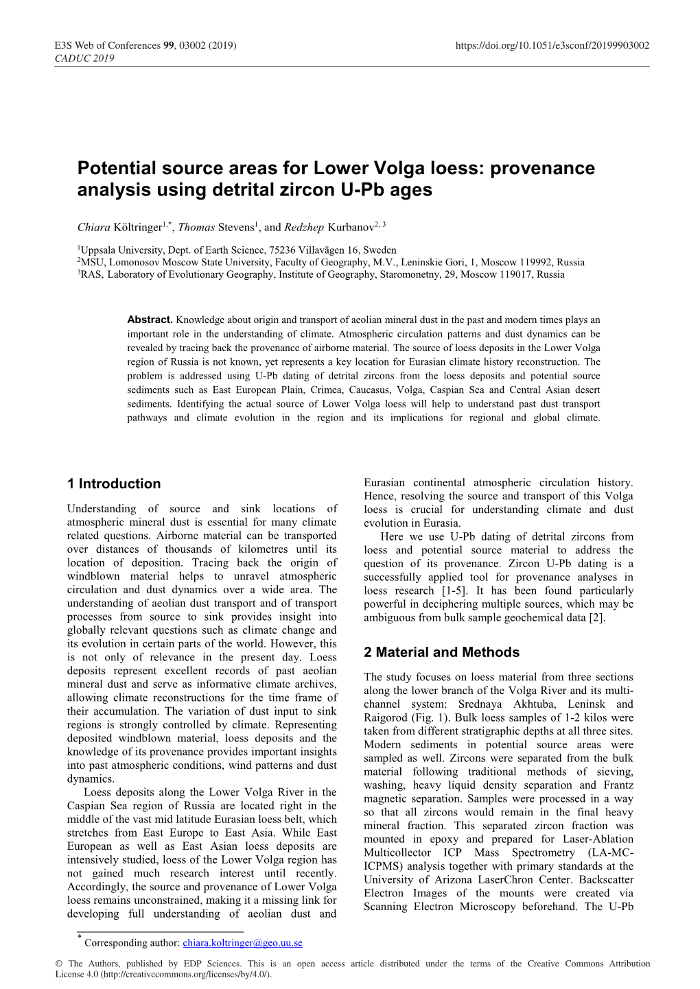 Provenance Analysis Using Detrital Zircon U-Pb Ages