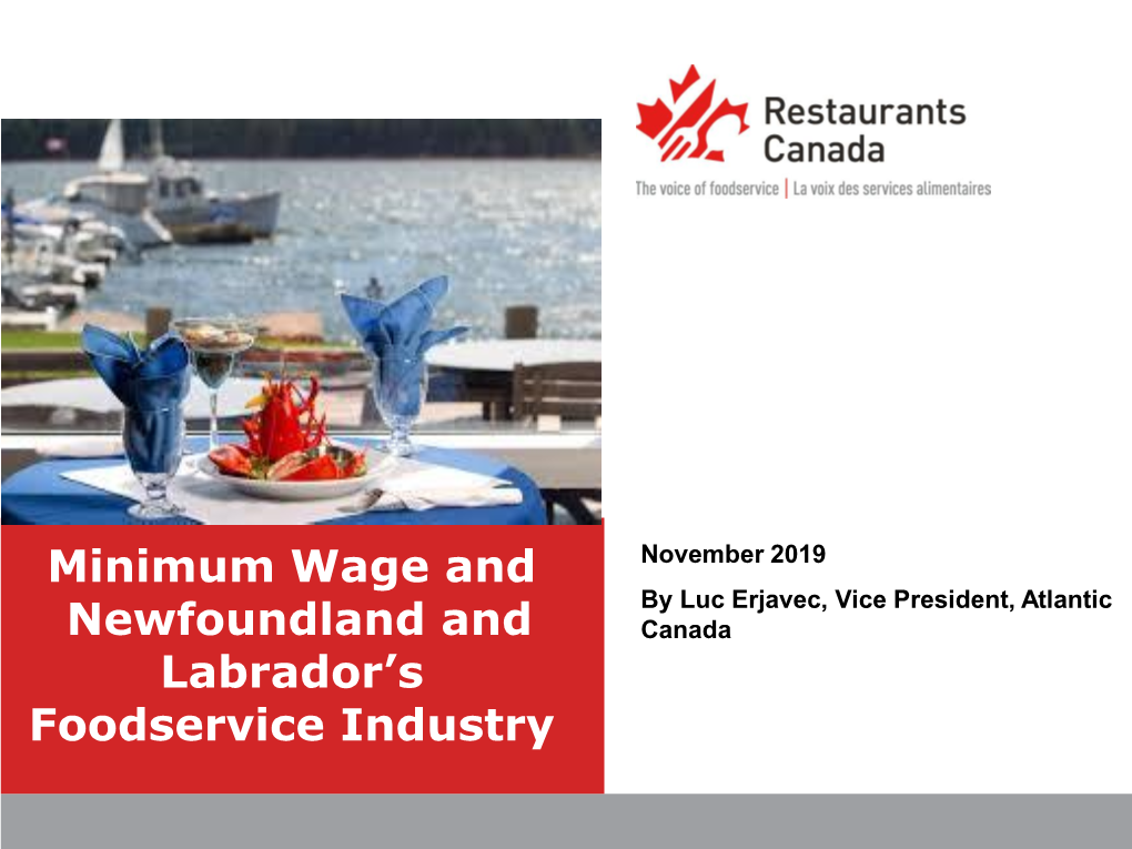 Minimum Wage and Newfoundland and Labrador's Foodservice Industry