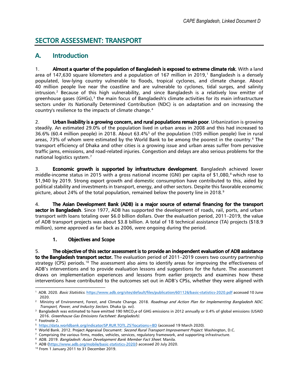 Sector Assessment: Transport