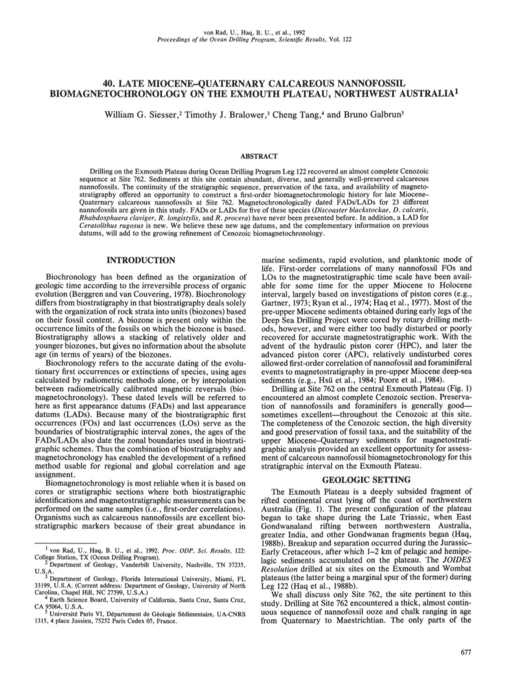 Ocean Drilling Program Scientific Results Volume