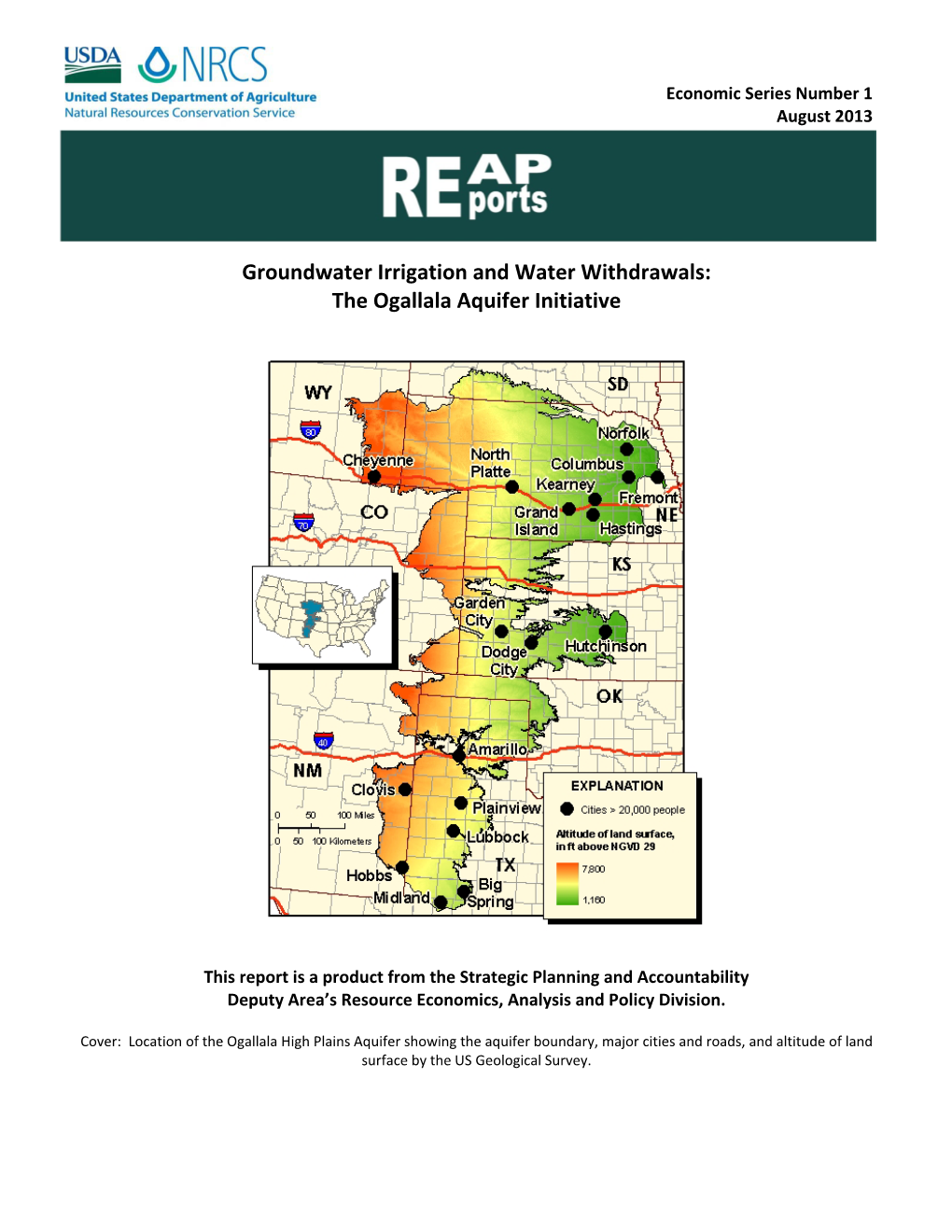 Groundwater Irrigation and Water Withdrawals: the Ogallala Aquifer Initiative