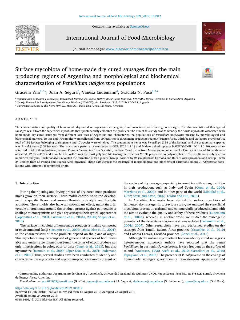 International Journal of Food Microbiology Surface Mycobiota Of