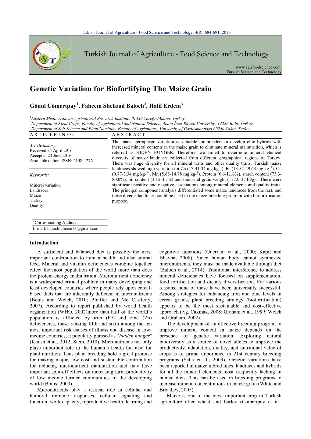 Genetic Variation for Biofortifying the Maize Grain