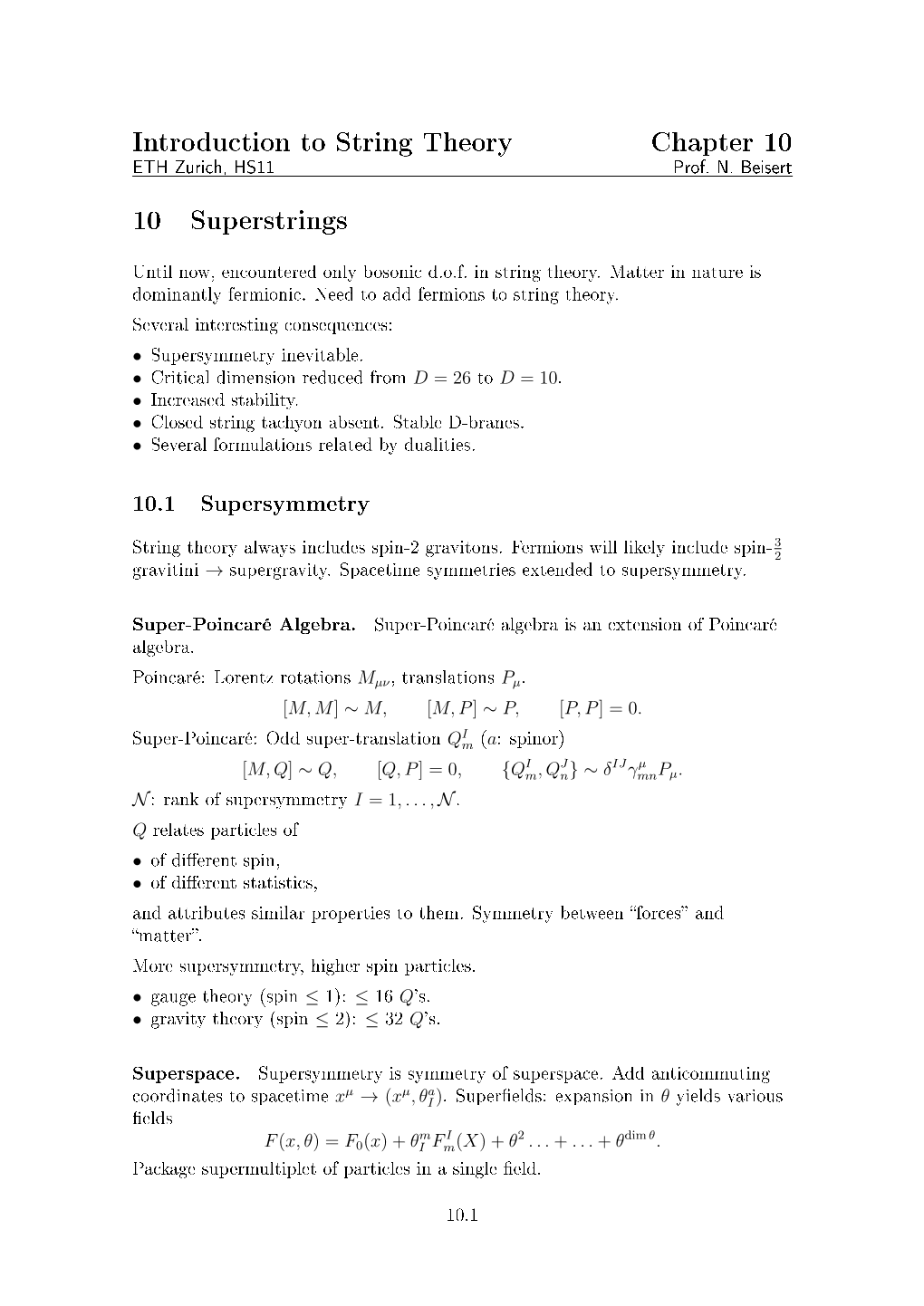 Introduction to String Theory, Chapter 10