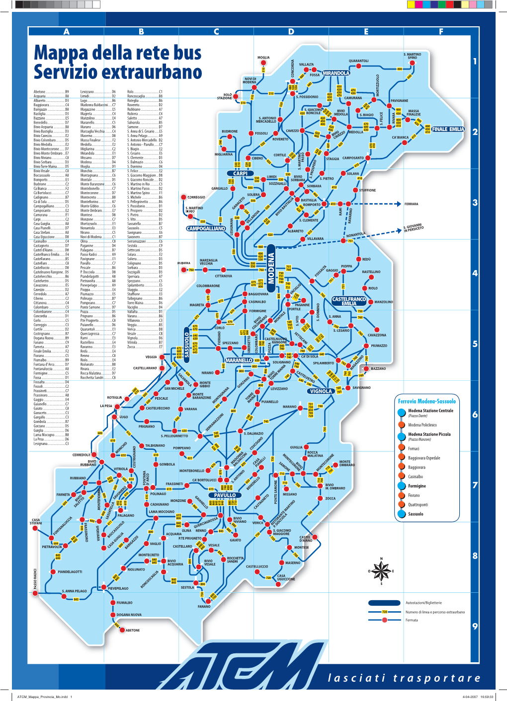 Mappa Della Rete Bus Servizio Extraurbano